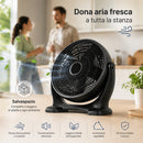 Ventilatore da Pavimento Ø45 cm Inclinazione Variabile Potenza 75W Nero      