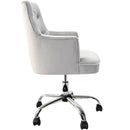 Sedia da Ufficio Ergonomica Girevole 360° Poltrona in Velluto Grigio      