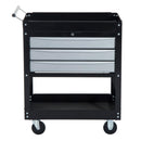 Carrello Porta Attrezzi da Officina Professionale Cassettiera in Lamiera Nero 68x46x88 cm 