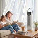 Ventilatore da Tavolo 16,8x16x41 cm con Nebulizzazione Telecomando Luci LED 3 Velocità Timer 10H Bianco      