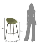 Sgabello Bar Ibiza Verde Set 2 Pz 50x50x98 cm in Polipropilene e Metallo Verde e Nero      