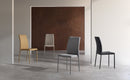 Set 4 Sedie Leda 42x52x96 cm in Tessuto Easy-Clean Gambe Rivestite in Tinta Nero      