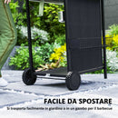 Barbecue a Gas con 3 Bruciatori Indipendenti 108x54x97 cm Coperchio con Termometro Nero   