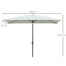Ombrellone da Giardino 2x3 m Palo Ø38 mm in Alluminio e Poliestere Beige