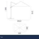 Ombrellone Decentrato da Giardino 2x3m in Alluminio Panna