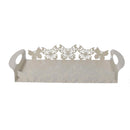 Vassoio Rettangolare 41x20xh6,5 cm in Metallo Design Farfalla Crema