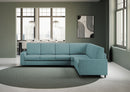 Divano Angolare 6 Posti 286x246x85 cm Sakar in Tessuto Petrolio