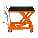 Pedana Idraulica 81x50,5 cm per Sollevamento fino a 500Kg in Acciaio Arancione