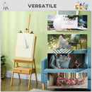 Cavalletto da Pittore 43,5x43x150-190 cm ad Altezza Regolabile con Cassetto in Legno di Faggio      