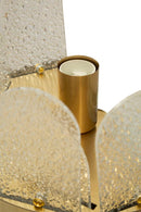 Lampada da Muro Gris 20x14x28 cm in Vetro e Ferro Oro e Bianco      