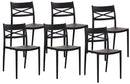 Set 6 Sedie 81x46x52 cm in Polipropilene Nero
