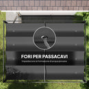 Pergola da Esterno 3x2,1 m con Tettuccio Retrattile in Metallo e Poliestere Nero      