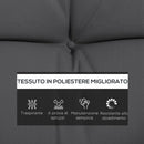 Set 4 Cuscini da Giardino per Schienale e Seduta con Imbottitura in Poliestere Grigio Carbone