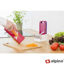 Grattugia Multifunzione Manuale 7 Pezzi Lame in Acciaio Inox Rosso e Viola      