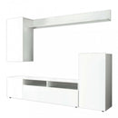 Parete Attrezzata Soggiorno Bridge 207x34x170 h cm in Truciolare bilaminato Bianco