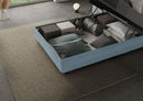 Letto Matrimoniale Francese Imbottito in Microfibra Antea Large Azzurro Varie Misure