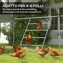 Trespolo per Galline a 4 Livelli per 4-6 Polli in Legno e Acciaio Zincato Colore Legno      