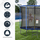Trampolino Tappeto Elastico Ø244x240 cm con Rete e Bordo Imbottito Blu e Nero