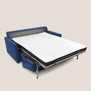 Divano Letto 2 Posti 176x102x97 cm in Tessuto Blu