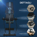 Panca Multifunzione Pieghevole con Schienale Regolabile a 7 Livelli e Leg Extension in Acciaio e ABS Blu      