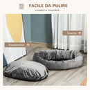 Cuccia Imbottita per Cani 81,5x58x18 cm in Tessuto Vellutato Grigio Scuro