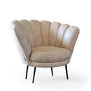 Poltrona a conchiglia Orel 75x80x75 cm in nabuk beige