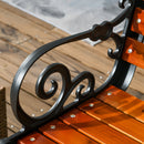Panchina da Giardino 2 Posti con Braccioli 120x64x79 cm in Alluminio e Legno Teak