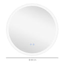 Specchio Bagno con Luci LED 3 Tonalità Ø60 cm Controllo Touch e Design Antiappannamento   