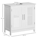Mobile Sotto Lavabo Bagno 2 Ante 60x30x60 cm in MDF Bianco