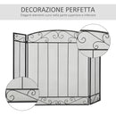 Parascintille con Antine 105x1,6x80,5 cm in Acciaio e Rete Metallica Nero