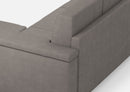Divano 2 Posti con Pouf 168x145x85 cm Marrak in Tessuto Grigio