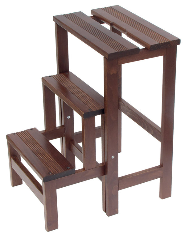 acquista Sgabello Scaletta 60x40x46 cm in Legno Noce