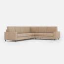Divano Angolare 6 Posti 286x246x85 cm Sakar in Tessuto Beige