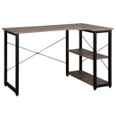 Scrivania Angolare da Ufficio 120x73,2x75 cm in Legno e Acciaio Marrone