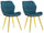 Set 2 Sedie Paris Space Ottanio e Oro 46x58x77 cm in Legno e Ferro