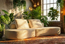 Divano Island Bianco 238x92x78 cm in Spugna e Poliestere Bianco      