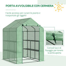 Serra da Giardino con Scaffali 143x138x190 cm in PE e Porta Avvolgibile Verde