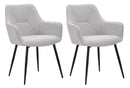 Set 2 Sedie Vicenza 58x85,5x63 cm in Tessuto Grigio/Nero