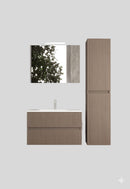 Mobile da Bagno Sospeso con Lavabo 70 cm e Specchio Urano Light Tortora      