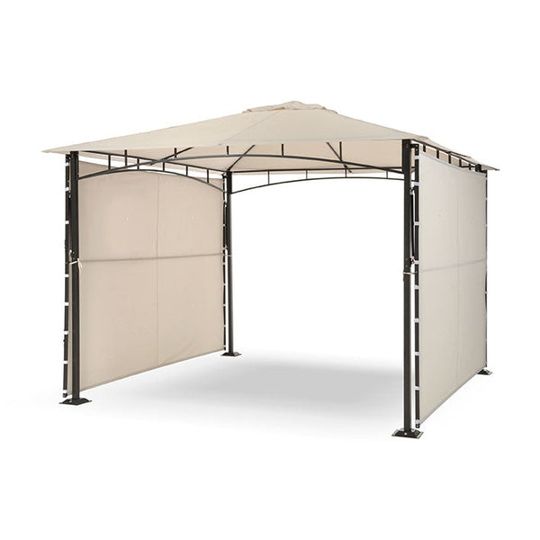 acquista Gazebo da Giardino 3x3m Telo in Poliuretano 2 Tettoie con Chiusura a Gas e Ventilazione Taddei Razzaq Duo Beige