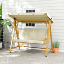 Dondolo da Giardino 3 Posti 195x120x170 cm con Tettuccio Regolabile Beige   