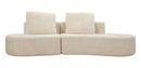 Divano Island Bianco 238x92x78 cm in Spugna e Poliestere Bianco      