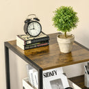 Scrivania PC con Scaffali e Cassetti 140x50x110 cm in Legno e Acciaio Marrone