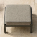 Pouf da Giardino Kea 77x63x34 cm in Alluminio e Tessuto Olefin Grigio  