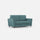 Divano 2 Posti 172x85x85 cm Yasel in Tessuto Petrolio