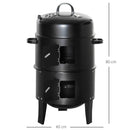 Barbecue a Carbone Carbonella Ø40x80 cm in Acciaio Nero