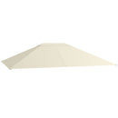 Tetto di Ricambio 4x3 m per Gazebo Anti UV con Presa d'Aria in Poliestere Bianco Crema      