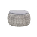 Pouf da Giardino Santorini 68x57x35 cm in Polyrattan Grigio  
