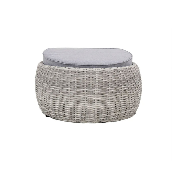 prezzo Pouf da Giardino Santorini 68x57x35 cm in Polyrattan Grigio