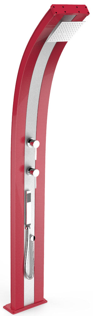 Doccia Solare da Esterno Giardino 40L Miscelatore e Doccetta Mobile Arkema Dada Fascia Inox Cherry prezzo